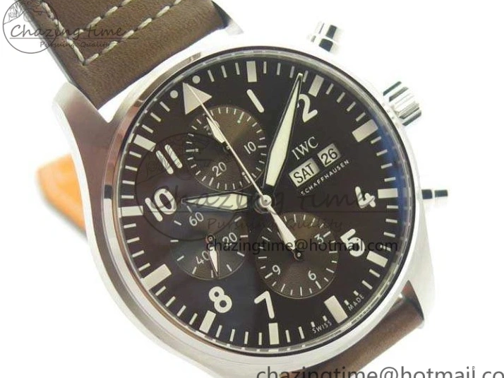 MIROTIME 0523 SunProtective Pilot Chrono IW377713 ZF 1:1 Best Edition Brown Dial On Brown Leather Strap A 7214